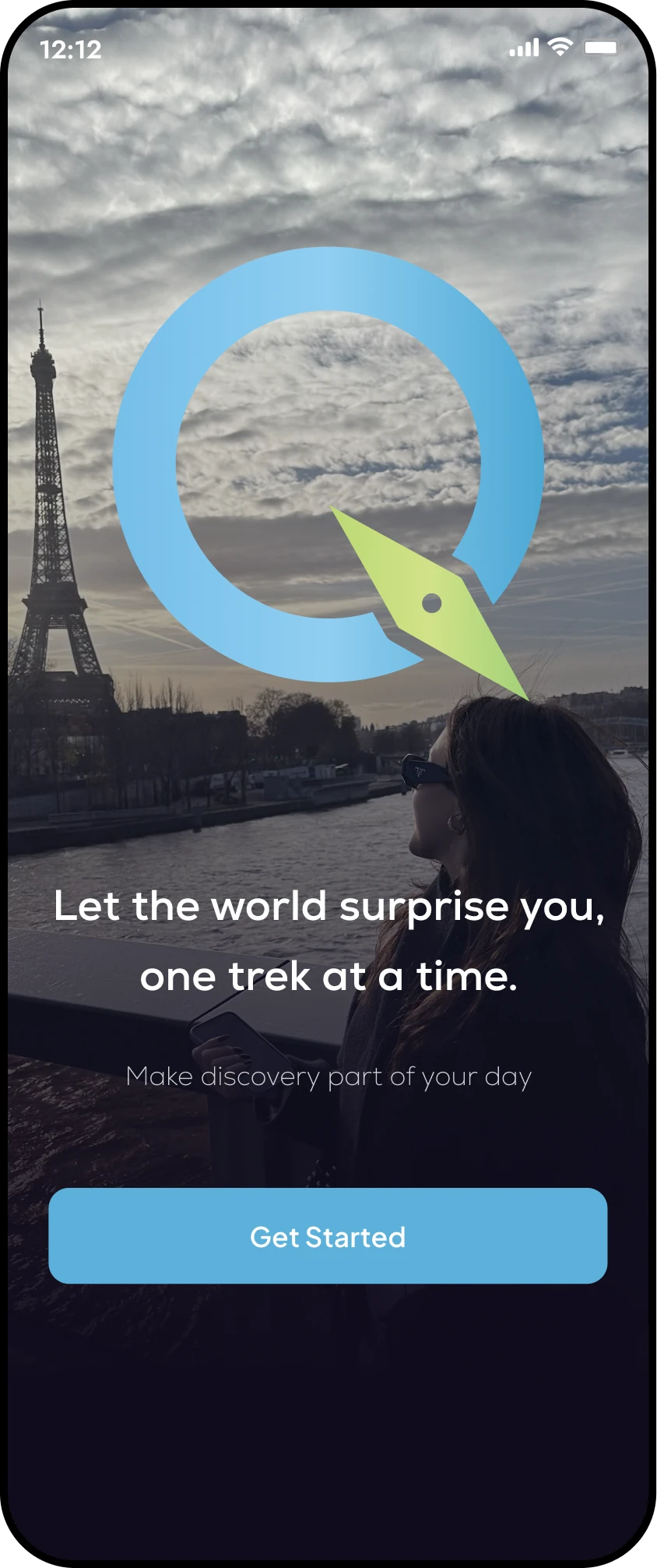 Qutrek app — discover screen