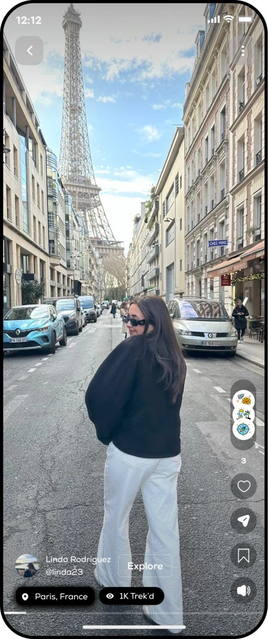 Qutrek app — vertical trek feed